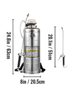 SucceBuy 4-12L Hand Powered Sprayer Stainless Steel Watering Spraying Sprinkling Atomizer Pump Home Garden Cleaning Sprayer