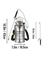SucceBuy 4-12L Hand Powered Sprayer Stainless Steel Watering Spraying Sprinkling Atomizer Pump Home Garden Cleaning Sprayer