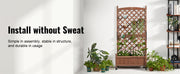 Charger l'image dans la visionneuse de galerie, Amocart Wood Planter with Trellis  Outdoor Raised Garden Bed with Drainage Holesfor Vine Climbing Plants Flowers in Garden
