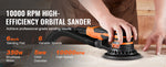SucceBuy Random Orbital Sander 350W Brushless 10000 PRM 6 Variable Speed Electric Orbital Sander for Woodworking Detail Sanding