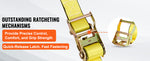 SucceBuy 8pcs 4400Lbs Ratchet Tie Down Straps E-Track Heavy Duty Strap with Hook Loop for Moving Securing Cargo Lawn Equipment