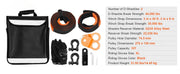 Charger l'image dans la visionneuse de galerie, Amocart Off-Road Winch Recovery Kit with 30000Lbs Tow Straps &amp; D-Ring Shackles Snatch Block Storage Bag for ATV Jeep Truck
