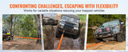 Charger l'image dans la visionneuse de galerie, Amocart Off-Road Winch Recovery Kit with 30000Lbs Tow Straps &amp; D-Ring Shackles Snatch Block Storage Bag for ATV Jeep Truck

