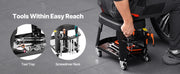 Bild in Galerie-Viewer laden, Amocart Mechanic Stool 300lbs Garage Seat with Wheels 360° Swivel Rolling Workshop Stool with Tool Tray for Garage, Shop Repair
