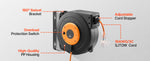 SucceBuy 30FT Retractable Extension Cord Reel with Lighted Triple Tap Outlet 10Amp Circuit Breaker for Ceiling Wall Mount Garage
