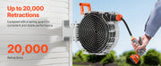 Charger l'image dans la visionneuse de galerie, Amocart Retractable Garden Hose Reel Wall Mounted Hose Reel Heavy Duty Garden Hose Reel with 9Pattern Nozzle 180°Swivel Bracket
