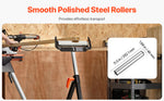 SucceBuy Roller Stand 135lbs/250lbs LBC Adjustable Height with 11.5in Polished Steel Roller Head Woodworking Extension Support