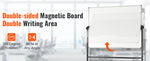 Amocart Rolling Magnetic Whiteboard Double-Sided Mobile Whiteboard 360° Reversible Adjustable Height Dry Erase Board for School