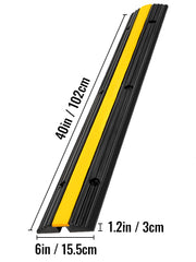 Bild in Galerie-Viewer laden, Amocart Modular Rubber Speed Bump 1 Channel Driveway Cable Protector Ramp Wire Cover Cord Guard for Parking Lot Warehouses Use
