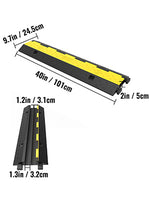 SucceBuy Cable Protector Ramp Wire Cable Cover Cord Guard 2 Channels Rubber + PVC 11000LBS Speed Bump Parking Driveway Traffic