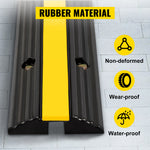 Amocart Modular Rubber Speed Bump 1 Channel Driveway Cable Protector Ramp Wire Cover Cord Guard for Parking Lot Warehouses Use