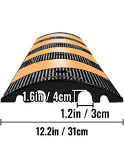 Bild in Galerie-Viewer laden, Amocart Rubber Speed Bump 2 Channel Speed Bump Hump 72.8x12.2x2.2 Garage Cable Ramp for Asphalt Concrete Gravel Driveway-6 FT
