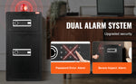 Amocart Single Door 4.0 cu.ft Safe Box w/ Key Lock Password & Fingerprint Safe Lock Box with Fireproof Bag Key Rack & LED Light