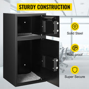 Charger l'image dans la visionneuse de galerie, Amocart 33" Double Door Safe Deposit Box Secret Hidden Piggy Bank Steel Separate Storage Space Electronic Lock for Office Home
