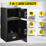 Amocart 33" Double Door Safe Deposit Box Secret Hidden Piggy Bank Steel Separate Storage Space Electronic Lock for Office Home