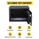 Amocart Fingerprint Locks Safe Deposit Box 0.8/2.1 Cubic Feet Digital Electronic Secret Hidden Piggy Bank for Money Guns File