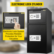 Charger l'image dans la visionneuse de galerie, Amocart 33" Double Door Safe Deposit Box Secret Hidden Piggy Bank Steel Separate Storage Space Electronic Lock for Office Home
