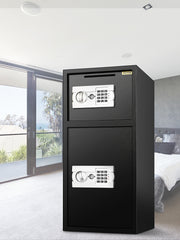 Charger l'image dans la visionneuse de galerie, Amocart 33" Double Door Safe Deposit Box Secret Hidden Piggy Bank Steel Separate Storage Space Electronic Lock for Office Home
