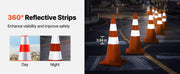 Charger l'image dans la visionneuse de galerie, Amocart Tools Safety Cones 12"x28" High Visibility PVC Orange Traffic Cones with Heavy-Duty Base Used for Traffic Road Control
