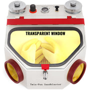 Charger l'image dans la visionneuse de galerie, Amocart Dental Lab Sandblaster Equipment 2 Pen+2 Tanks with LED Light Large View Window Foot Pedal Control for Removing Oxides
