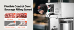 Amocart 55 LBS Electric Sausage Stuffer Stepless Speed Control and Foot Pedal with 5 Stuffing Tubes for Commercial & Home Use