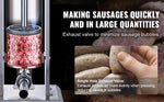 SucceBuy Manual Sausage Stuffer 7 L / 15 LBS Vertical Food-Grade 304 Stainless Steel for Home Kitchen Restaurant 23.2lbs