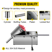 Bild in Galerie-Viewer laden, Amocart 3L Horizontal Sausage Stuffer Manual Sausage Maker Stainless Steel With 5 Filling Nozzles For Home &amp; Commercial Use

