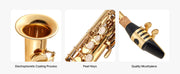 Charger l'image dans la visionneuse de galerie, SucceBuy Straight Soprano Brass Saxophone B Flat 23 Keys, Mouthpiece, Cleaning Cloth Rod, Gloves, Neck Strap, kit for Beginners
