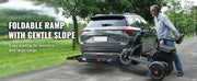 Bild in Galerie-Viewer laden, Amocart Hitch Mount Cargo Carrier Hitch Cargo Rack with Folding Ramp 500LBS Mobility Scooter Carrier Fit 2" Hitch Receiver
