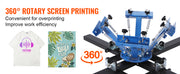Charger l'image dans la visionneuse de galerie, Amocart Screen Printing Machine 360° Rotable Silk Screen Printing Press 54x45cm Screen Printing Press Adjustable Tension
