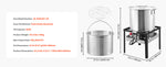 Amocart 60/80/100Qt Seafood Boiling Kit with Strainer Cooking Set for Crab Crawfish Boiling Aluminum Stockpot with Steamer Rack