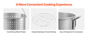 Charger l'image dans la visionneuse de galerie, Amocart 60/80/100Qt Seafood Boiling Kit with Strainer Cooking Set for Crab Crawfish Boiling Aluminum Stockpot with Steamer Rack
