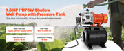 Charger l'image dans la visionneuse de galerie, Amocart 1HP/1.6 HP Shallow Well Pump with Pressure Tank 120V Stainless 5-Gal Tank 20/40 PSI Pressure Switch for Home Garden
