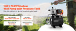 SucceBuy 1HP/1.6 HP Shallow Well Pump with Pressure Tank 120V Stainless 5-Gal Tank 20/40 PSI Pressure Switch for Home Garden