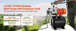 SucceBuy 1HP/1.6 HP Shallow Well Pump with Pressure Tank 120V Stainless 5-Gal Tank 20/40 PSI Pressure Switch for Home Garden