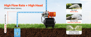 Charger l'image dans la visionneuse de galerie, Amocart 1HP/1.6 HP Shallow Well Pump with Pressure Tank 120V Stainless 5-Gal Tank 20/40 PSI Pressure Switch for Home Garden
