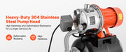 Charger l'image dans la visionneuse de galerie, Amocart 1HP/1.6 HP Shallow Well Pump with Pressure Tank 120V Stainless 5-Gal Tank 20/40 PSI Pressure Switch for Home Garden
