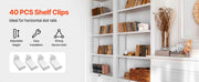 Load image into Gallery viewer, Amocart 40PCS Shelf Clips Adjustable Steel Pilaster Shelf Clips Compatible with Wardrobes Cabinets for Metal Wood Glass Shelves
