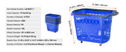 Charger l'image dans la visionneuse de galerie, Amocart 6PCS Shopping Baskets 39L Rolling Shopping Carts with Handles &amp; Wheels Portable  for Supermarkets Retail Stores Grocery
