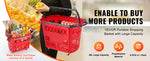 Amocart 6PCS Shopping Baskets 39L Rolling Shopping Carts with Handles & Wheels Portable  for Supermarkets Retail Stores Grocery