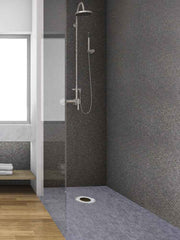 Bild in Galerie-Viewer laden, SucceBuy Waterproofing Shower Kit 38''x60'' Shower Kit Tray With Offset Drain PVC Or ABS 4" Stainless Steel Grate 2 Cuttable
