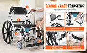 Charger l'image dans la visionneuse de galerie, Amocart Shower Wheelchair 17.5in Bathroom Wheelchair for Inside Shower Adjustable Rolling Shower Chair for Disabled Adult
