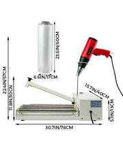 Bild in Galerie-Viewer laden, Amocart 12/18/24in Shrink Wrap Sealer Laminating Machine W/ Heat Gun 1800W Film Available Roll For PVC POF Film Books Toys Food
