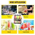 Amocart 45L Commercial CoSlushy Machine Intelligent LED Control Panel Drink Dispenser Juicer Beverage Granizing Smoothie Maker