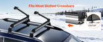 SucceBuy Ski & Snowboard Roof Rack Carry up to 6 Pairs of Skis or 4 Snowboards 2 PCS Aluminum Universal Car Roof Rack Top Holder