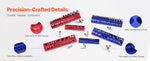 SucceBuy 6pcs/8pcs Blue+Red Magnetic Socket Organizer Set 1/4'' 3/8'' 1/2'' Metric SAE Socket Trays with Clear Labels for Tool