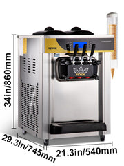 Bild in Galerie-Viewer laden, Amocart 22-30 L/H Soft Ice Cream Machines Commercial Tricolor Desktop Sweet Cone Freezing Equipment Vending Machine
