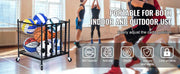 Charger l'image dans la visionneuse de galerie, SucceBuy Rolling Sports Ball Storage Cart Sport Equipment for Indoor Outdoor Steel Storage Rack for Garages Gym and Schools
