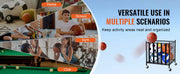 Charger l'image dans la visionneuse de galerie, SucceBuy Rolling Sports Ball Storage Cart Sport Equipment for Indoor Outdoor Steel Storage Rack for Garages Gym and Schools
