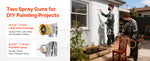 SucceBuy Spray Paint Pressure Pot Pressure Pot Paint Sprayer Spray Guns Central Pneumatic Sprays Gun for Furniture Car Fence